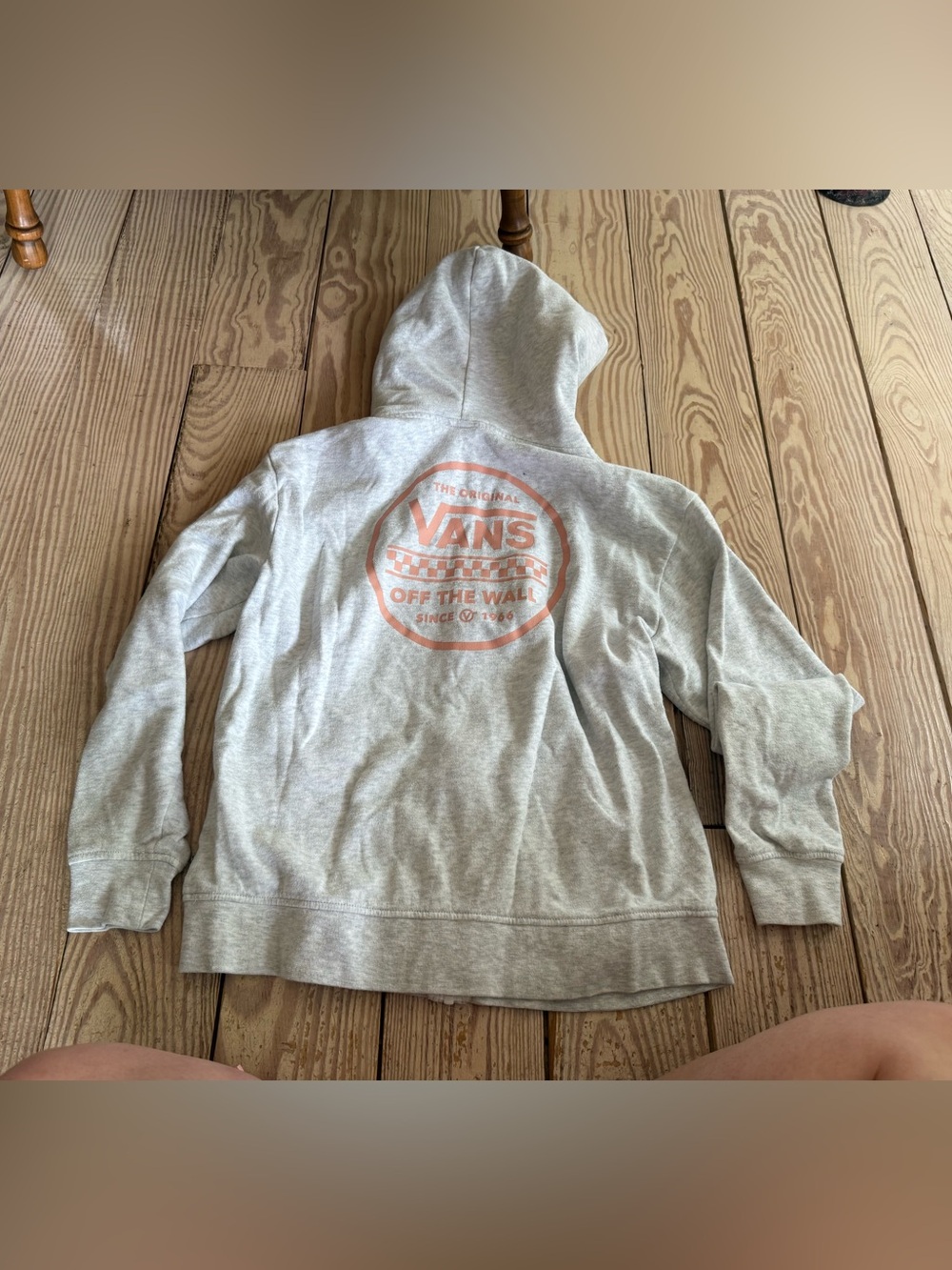 Vans Light Grey Full-Zip Hoodie Size S